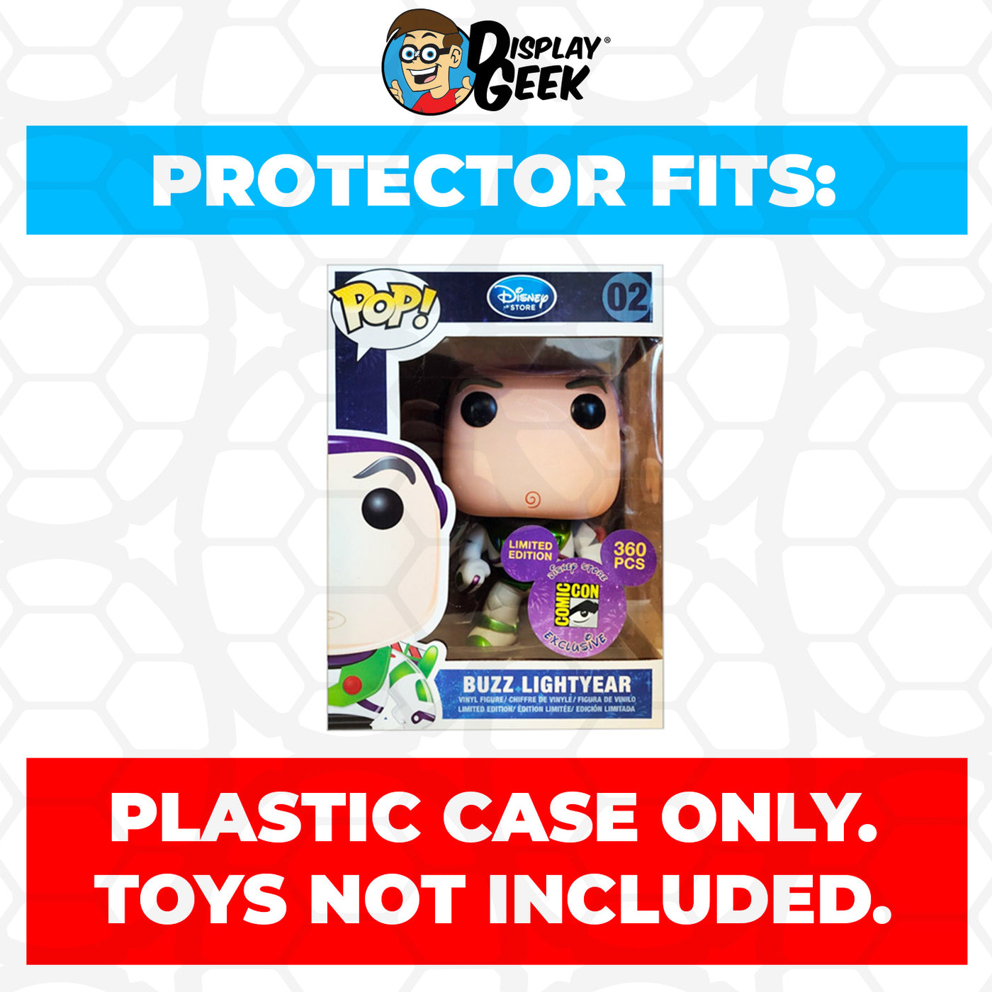 Pop Protector for 9 inch Giant Buzz Lightyear Metallic D23 Expo Funko Pop on The Protector Guide App by Display Geek