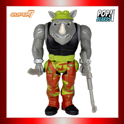 Super7: ReAction (TMNT), Rocksteady (Retro Gun)