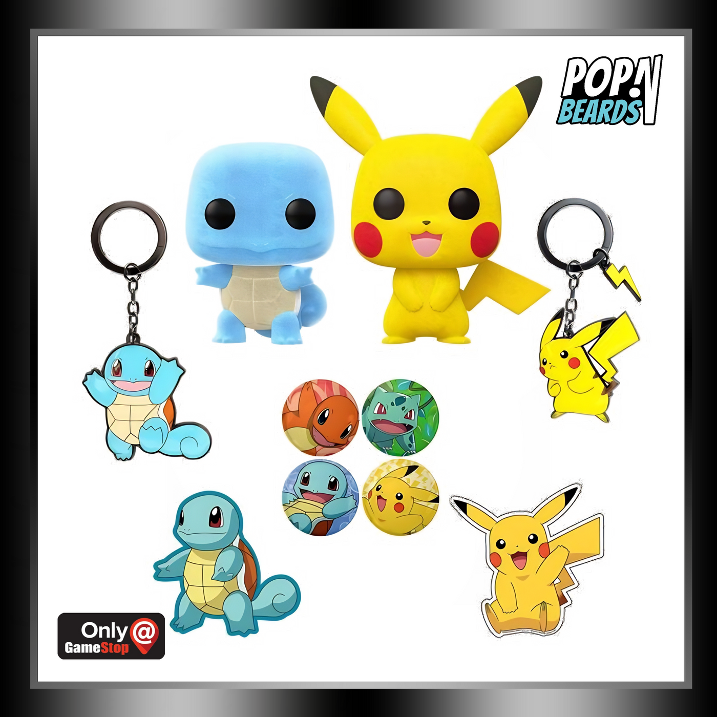 POP! Games: Pokemon, Pikachu and Squirtle Box (FL) Exclusive