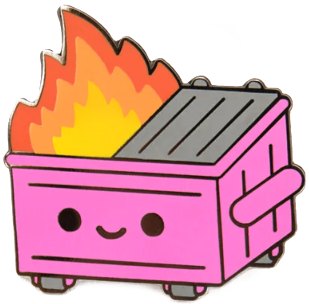 100% Soft: Pins (Dumpster Fire), Pepto Pink