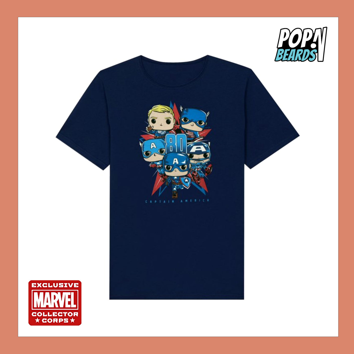 POP! Tees: Marvel, CPT America Exclusive