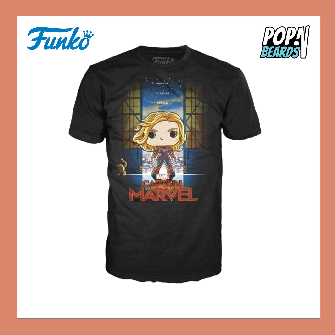 POP! Tees: Marvel (Captain Marvel), "Higher. Further. Faster."