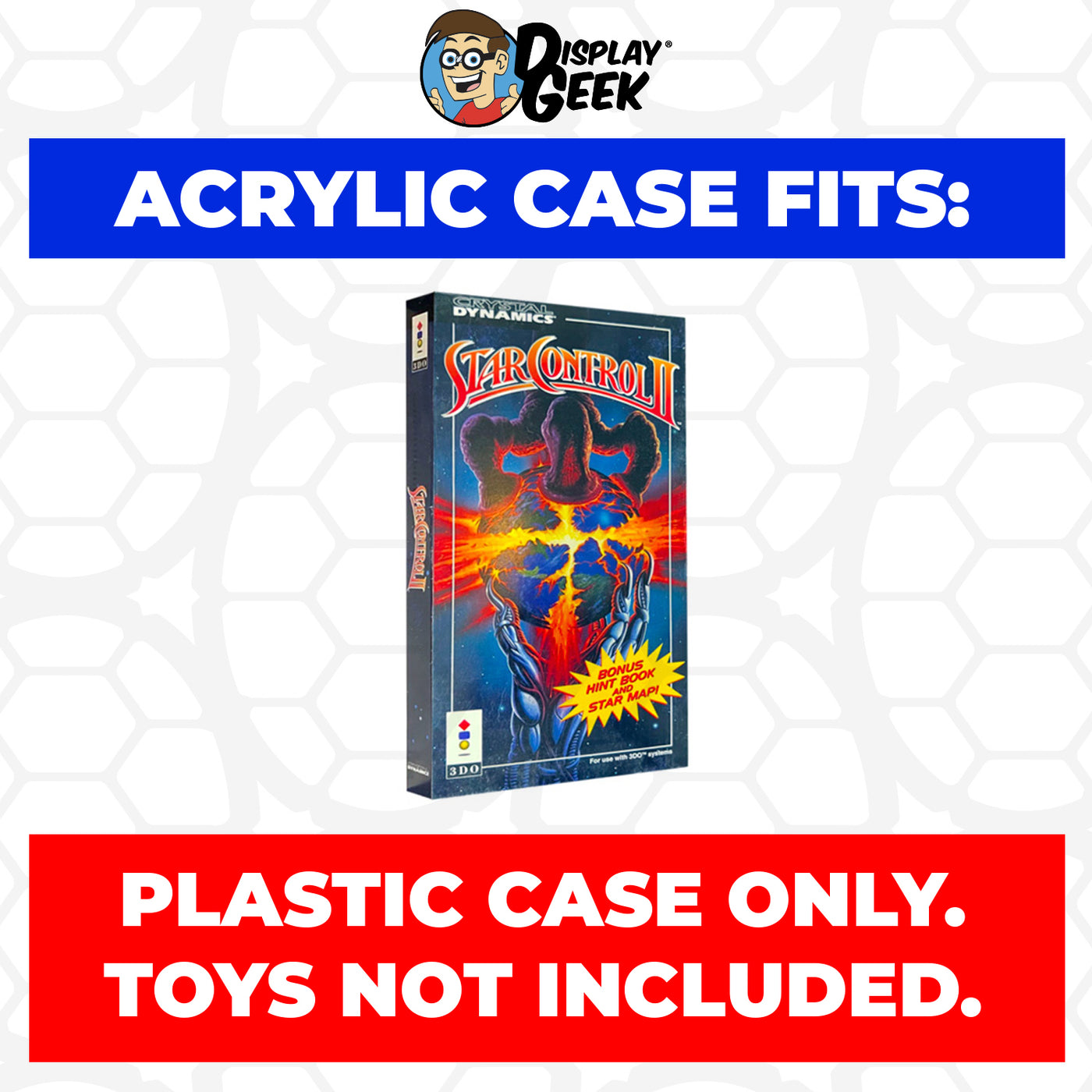 Acrylic Case for 3DO Interactive Multiplayer Long Standard Video Game Boxes, 4mm thick, UV Resistant & Magnetic Slide Bottom