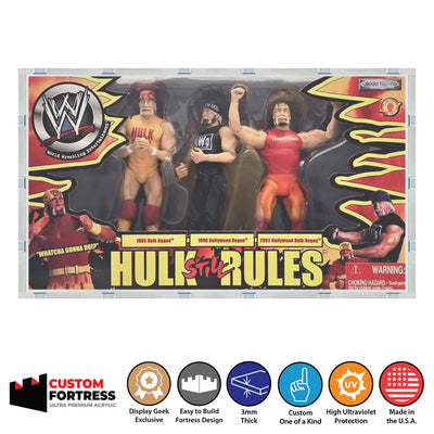 Custom Acrylic Hard Case for HULK STILL RULES 3 PACK Jakks Pacific Boxes (3mm thick, UV Resistant) Fits 8h x 13.75w x 3d