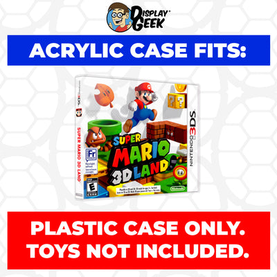 Acrylic Case for Nintendo 3DS Standard Video Game Cases, 4mm thick, UV Resistant & Magnetic Slide Bottom