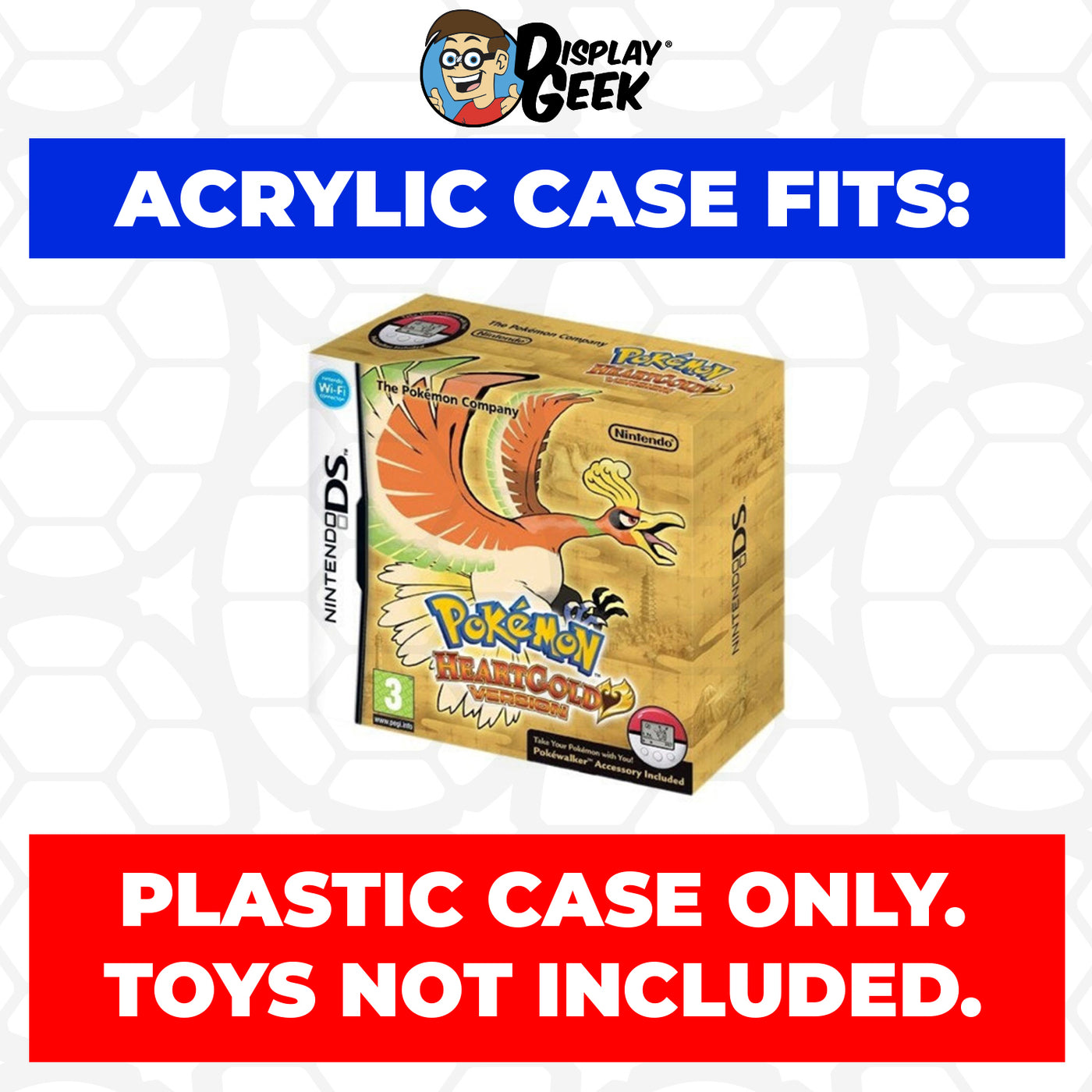 Acrylic Case for Nintendo DS Pokemon HeartGold Version Video Game Boxe ...