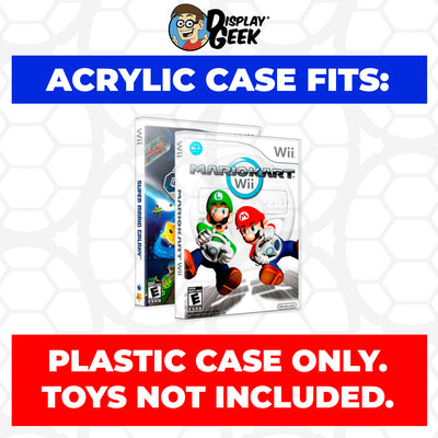 Acrylic Case for Nintendo Wii Standard Video Game Cases, 4mm thick, UV Resistant & Magnetic Slide Bottom