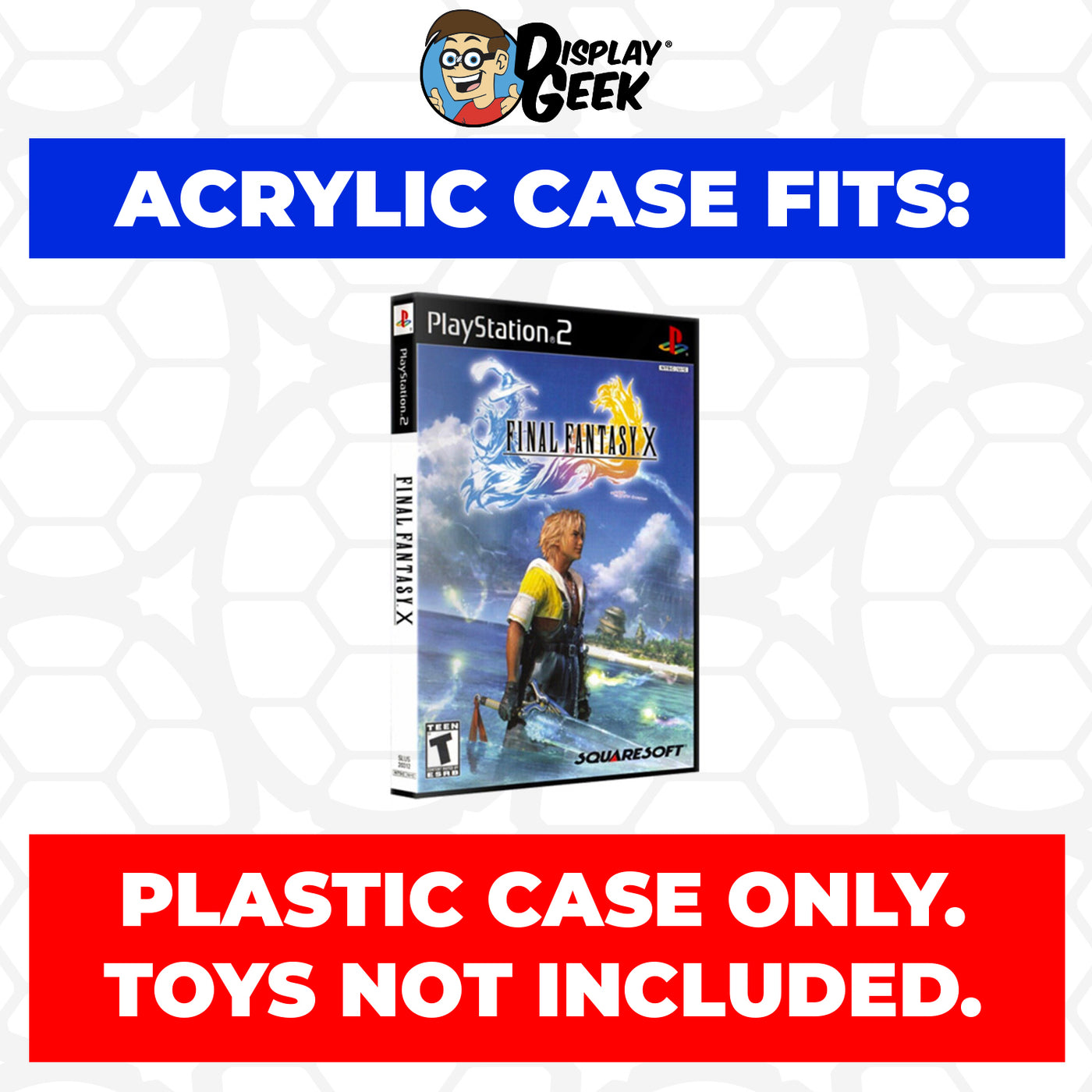 Acrylic Case for PS2 Playstation 2 Standard Video Game Cases, 4mm thick, UV Resistant & Magnetic Slide Bottom