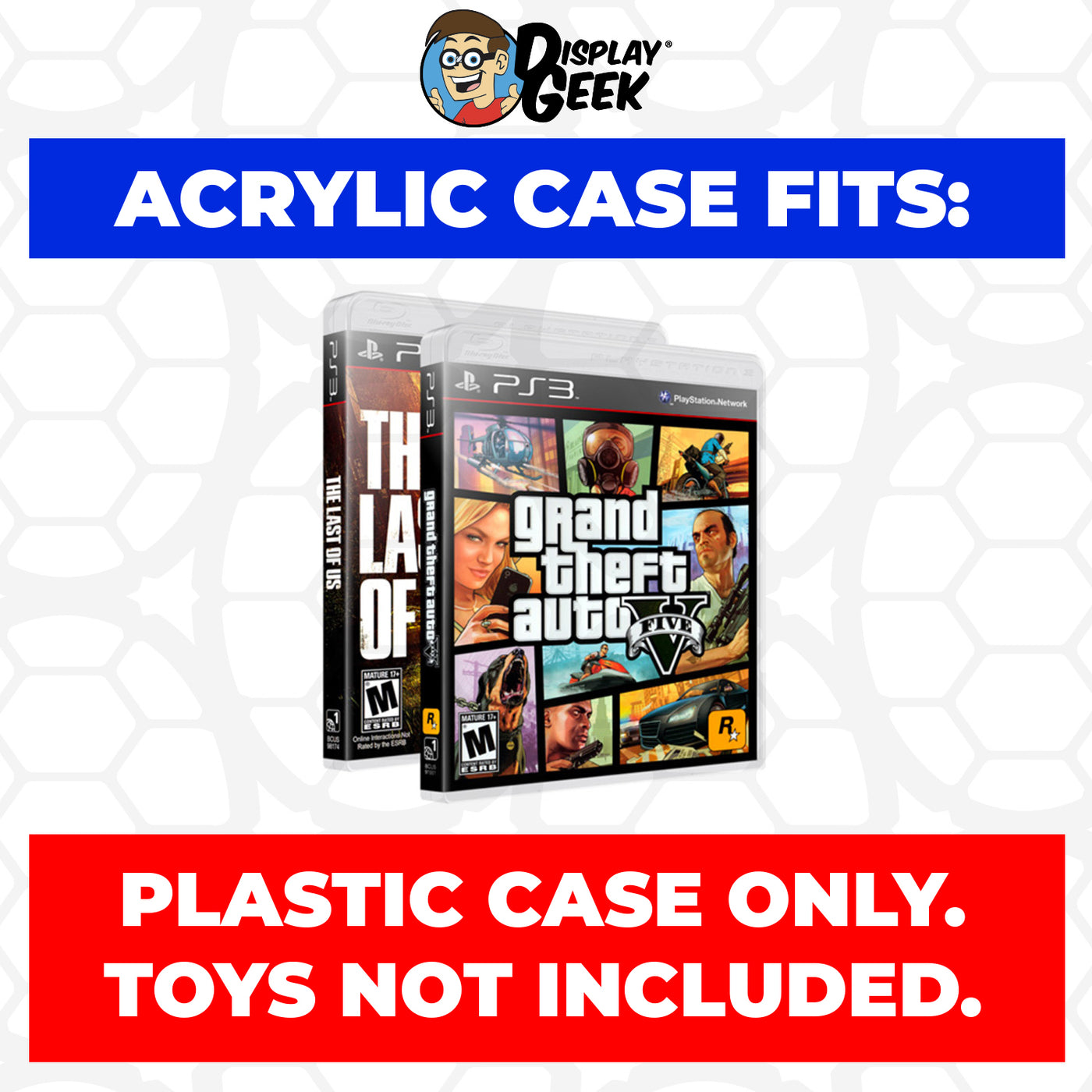 Acrylic Case for PS3 Playstation 3 Standard Video Game Cases, 4mm thick, UV Resistant & Magnetic Slide Bottom