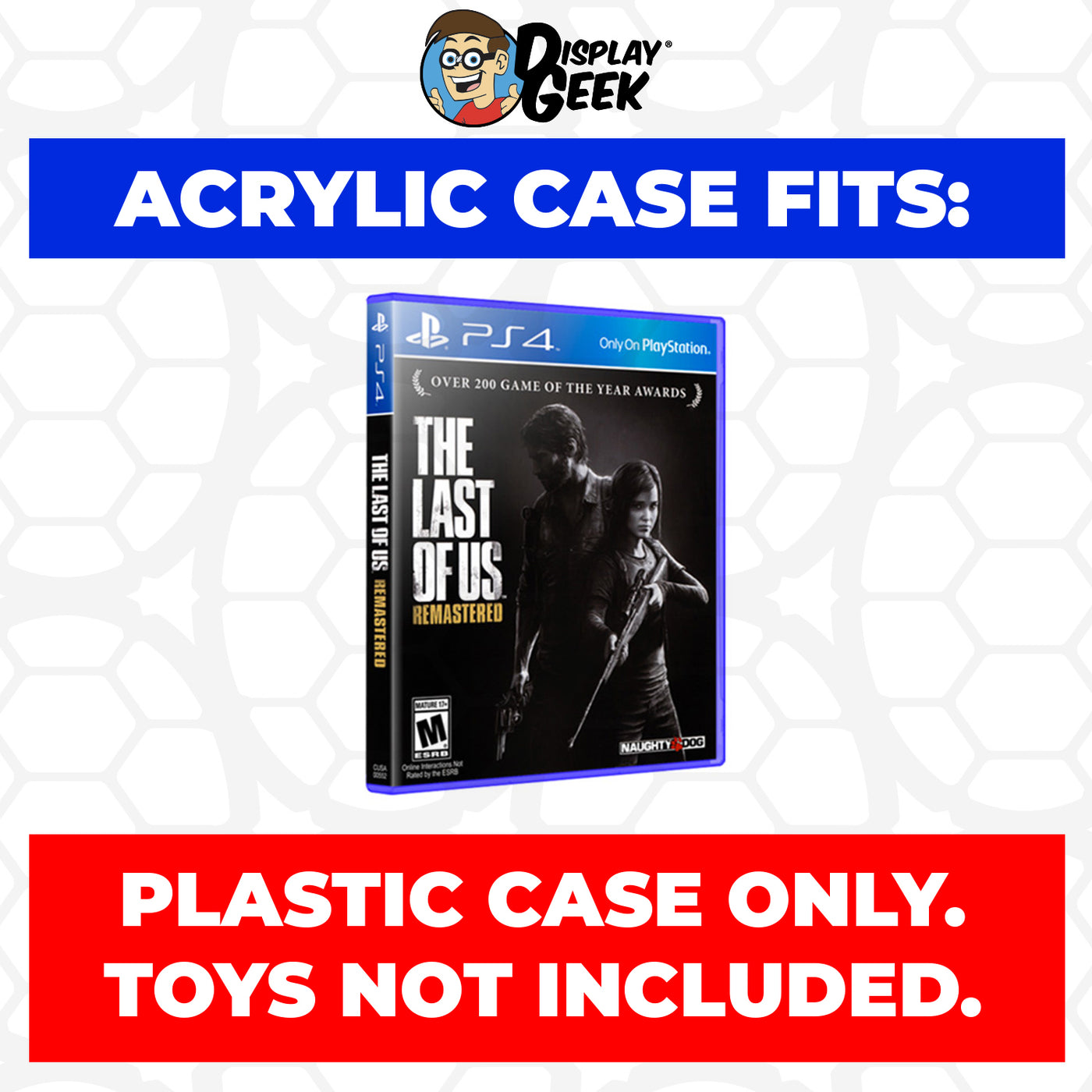 Acrylic Case for PS4 Playstation 4 Standard Video Game Cases, 4mm thick, UV Resistant & Magnetic Slide Bottom