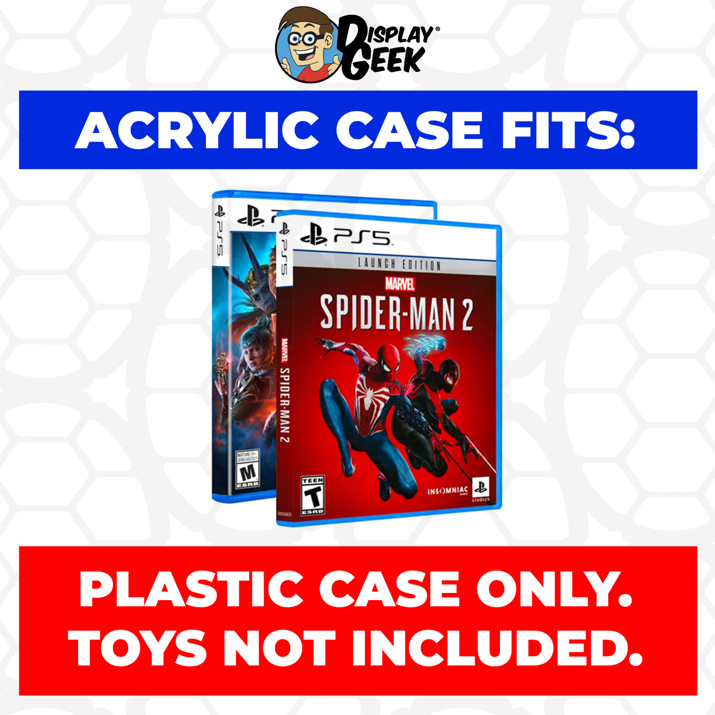 Acrylic Case for PS5 Playstation 5 Standard Video Game Cases, 4mm thick, UV Resistant & Magnetic Slide Bottom