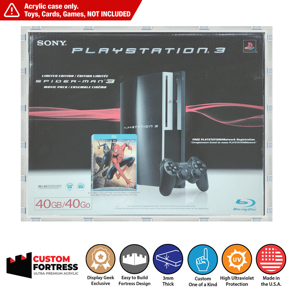 Custom Acrylic Hard Case for PS3 Spider-Man 3 Blu-Ray Bundle Console B ...