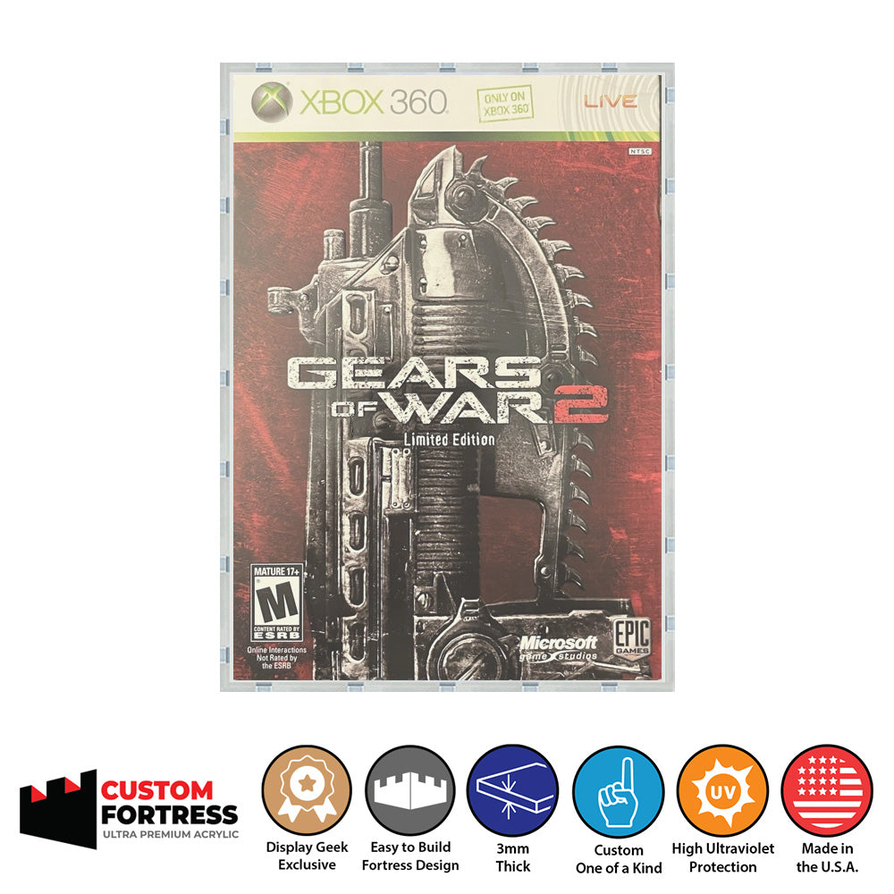 gears of war 2 limited edition Custom Acrylic Hard Case for XBOX 360 GEARS OF WAR 2 LIMITED EDITION V–  Display Geek, Inc