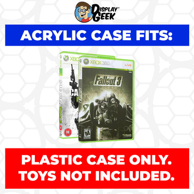 Acrylic Case for XBOX 360 Standard Video Game Cases, 4mm thick, UV Resistant & Magnetic Slide Bottom