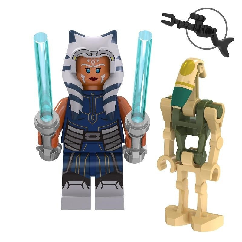 Ahsoka Tano & Battle Droid (Star Wars) - Custom Building Blocks Mini Figures Compatible with LEGO