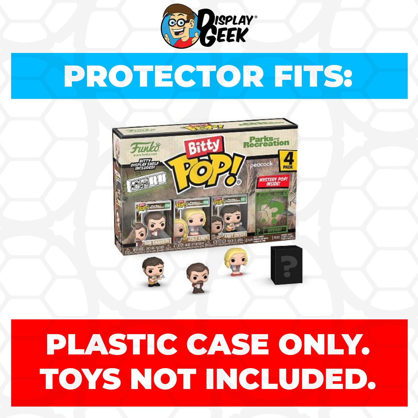 Pop Protector for Bitty Pop Parks and Recreation Series Outer Box Funko on The Protector Guide App by Display Geek