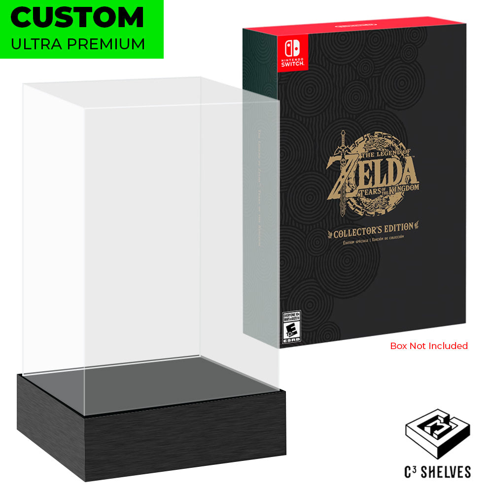 the legend of zelda tears of the kingdom collectors edition custom acrylic ultra premium best video game hard protectors thick strong vinyl shield vaulted armor collect protect display geek exclusive wall mount case c3 shelves