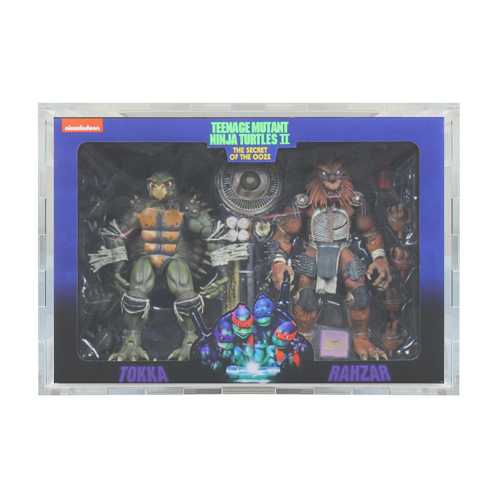 NECA TOKKA & RAHZAR 1:12 SCALE - 4.5mm thick Pop Fortress Custom Acrylic Hard Case for NECA Grail Boxes (Fits 9.625h x 14.125w x 5.5d) Exclusive to Display Geek & The Protector Guide App