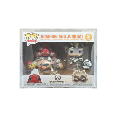 2 Pack Roadhog & Junkrat Pop Fortress Acrylic Display Case for Funko Pop Vinyl Grails Vaulted Figures by Display Geek