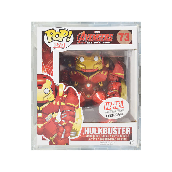 Display Geek Exclusive Pop Fortress Series Ultra Premium Custom Acrylic Display Cases for Funko Pop Grail Boxes. Fortify your collection. Display Geek Inc