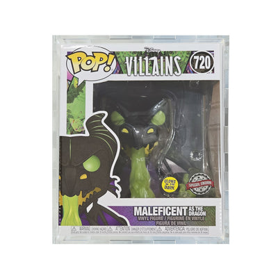 6 INCH MALEFICENT DRAGON FIRE #720 - 4.5mm thick Pop Fortress Custom Acrylic Hard Case for Funko Pop Grail Boxes (Fits 8h x 6.5w x 8d)