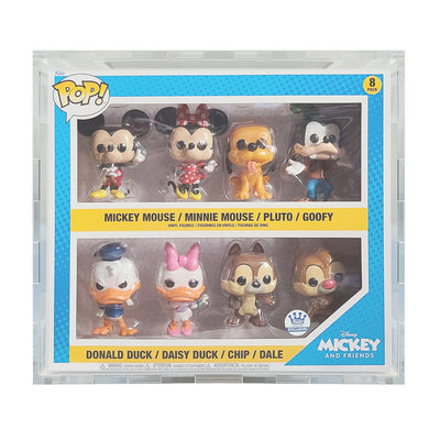 8 PACK MICKEY - 4.5mm thick Pop Fortress Custom Acrylic Hard Case for Funko Pop Grail Boxes (Fits 11.75h x 13.25w x 3.5d)