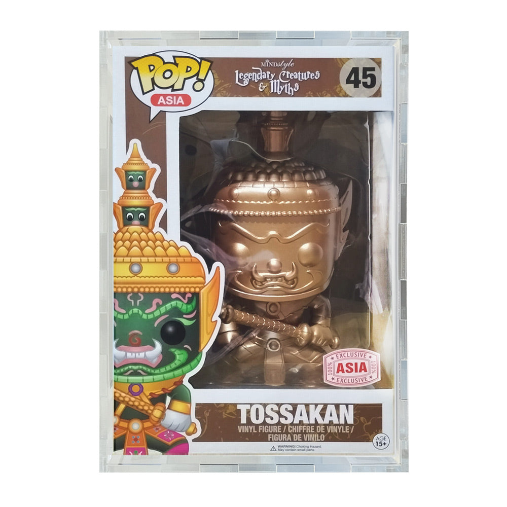 9 INCH TOSSAKAN #45 - 4.5mm thick Pop Fortress Custom Acrylic Hard Case for Funko Pop Grail Boxes (Fits 10h x 5.5w x 6.5d)