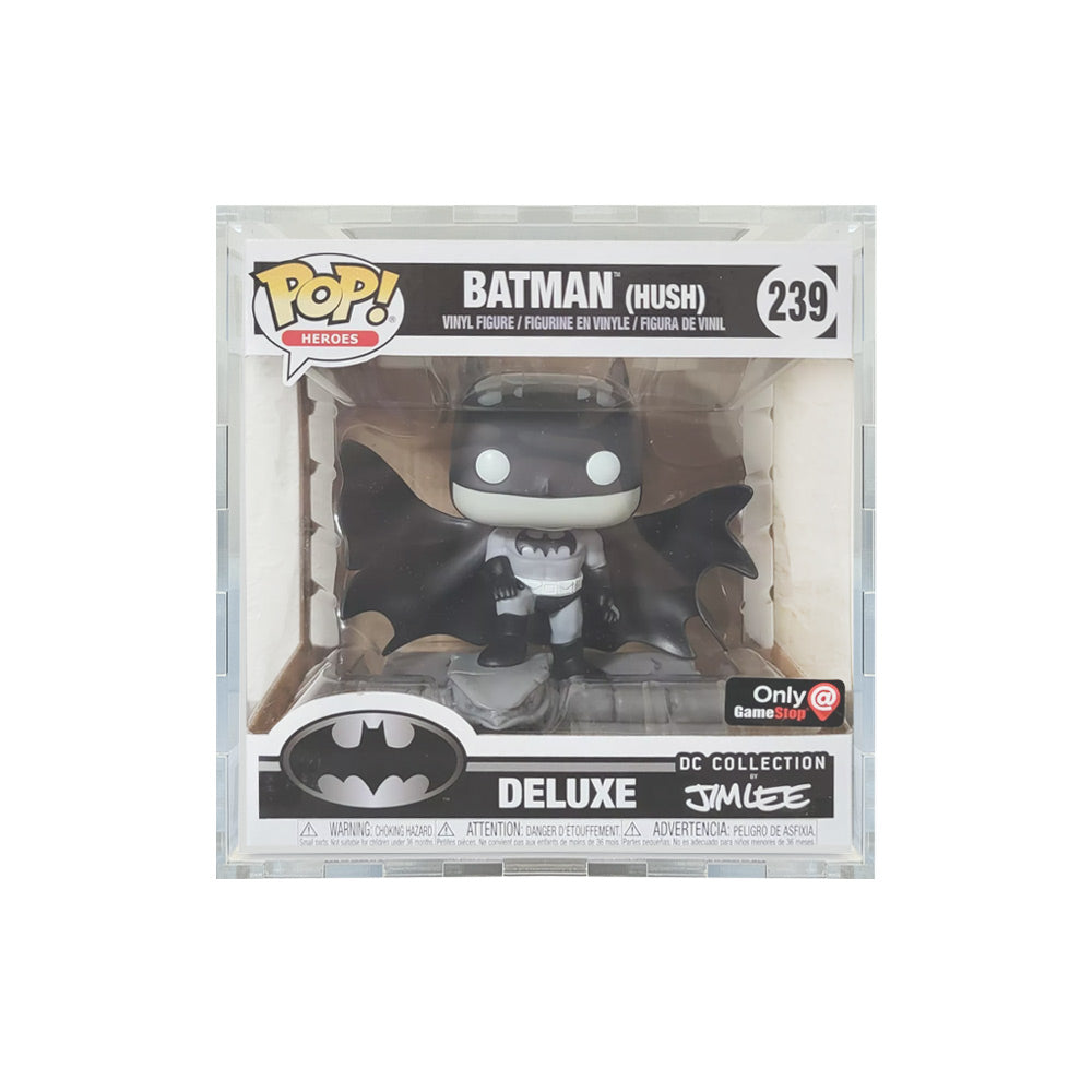 POP DELUXE HUSH BATMAN - 4.5mm thick Pop Fortress Custom Acrylic Hard Case for Funko Pop Grail Boxes (Fits 6.25h x 6w x 4.5d)