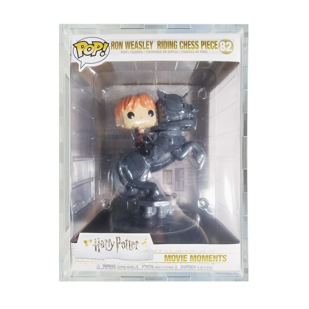 POP RIDES RON RIDING CHESS #82 - 4.5mm thick Pop Fortress Custom Acrylic Hard Case for Funko Pop Grail Boxes (Fits 10.25h x 7.5w x 6.75d)