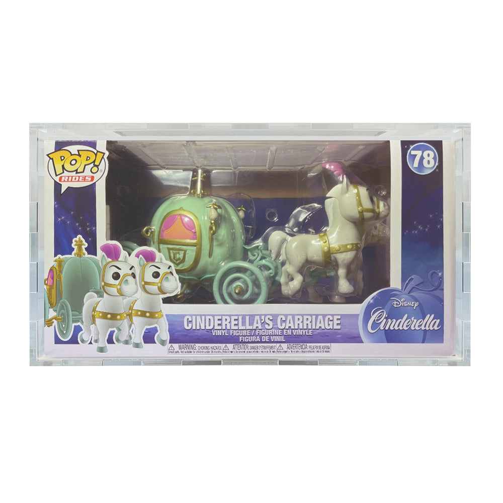 POP RIDES CINDERELLAS CARRIAGE #78 - 4.5mm thick Pop Fortress Custom Acrylic Hard Case for Funko Pop Grail Boxes (Fits 7h x 13.25w x 7.2d)