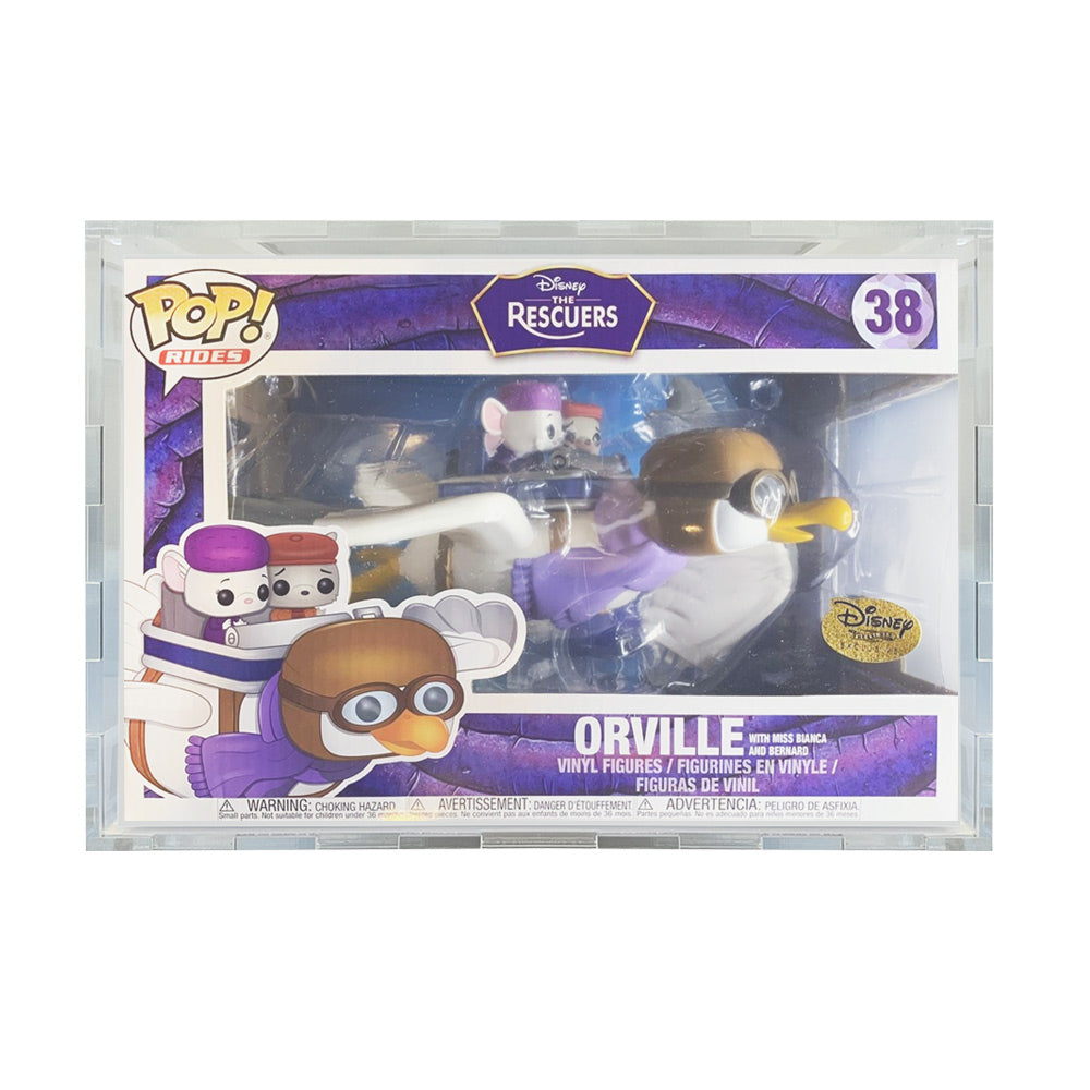 POP RIDES ORVILLE #38 - 4.5mm thick Pop Fortress Custom Acrylic Hard Case for Funko Pop Grail Boxes (Fits 7.25h x 10.75w x 8.125d)