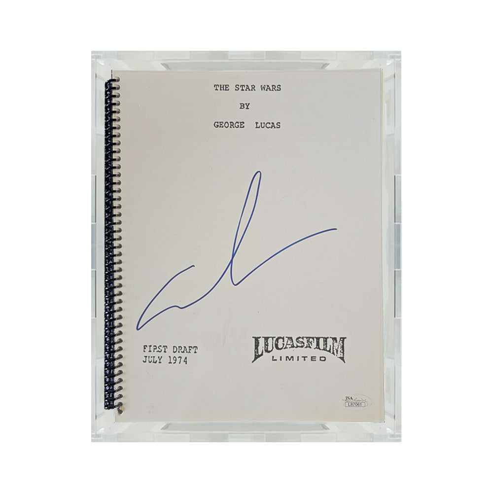 The Star Wars First Draft July 1974 Signed by George Lucas - Custom Acrylic Hard Case for MOVIE SCRIPTS (4.5mm thick) Fits 11h x 8.875w x 0.625d