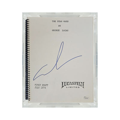 The Star Wars First Draft July 1974 Signed by George Lucas - Custom Acrylic Hard Case for MOVIE SCRIPTS (4.5mm thick) Fits 11h x 8.875w x 0.625d