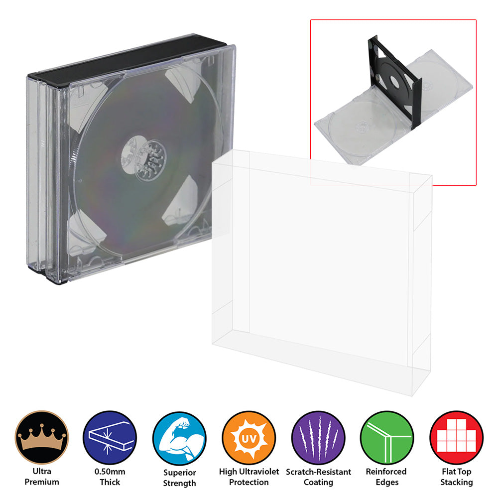 Plastic Protector for DOUBLE DISC CD Jewel Case (0.50mm thick, UV & Sc ...