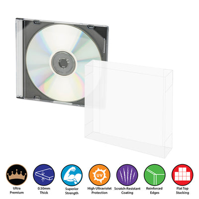 Plastic Protector for SINGLE DISC CD Jewel Case (0.50mm thick, UV & Scratch Resistant)