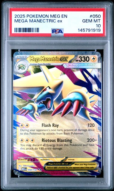 2025 POKEMON MEG EN-MEGA EVOLUTION #050 MEGA MANECTRIC ex PSA GEM MT 1