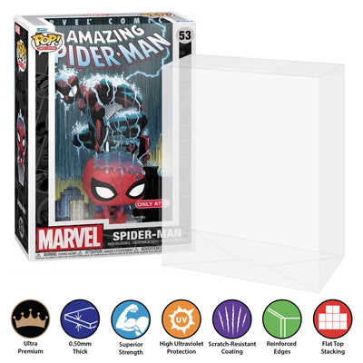 marvel the amazing spider-man #53 target pop comic covers best funko pop protectors thick strong uv scratch flat top stack vinyl display geek plastic shield vaulted eco armor fits collect protect display case kollector protector