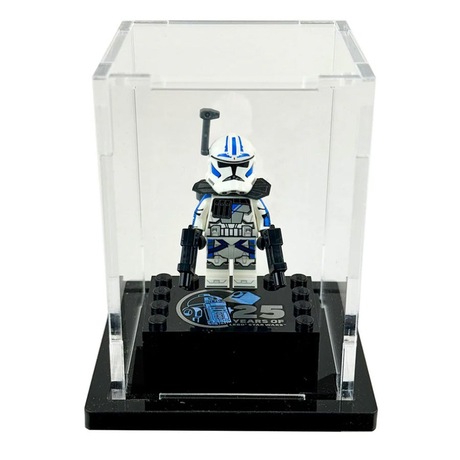 Display Geek Flying Box 3mm Thick Custom Acrylic Display Case for 1 x LEGO Minifigure Star Wars 25th Anniversary (3.5h x 2.5w x 2.5d)