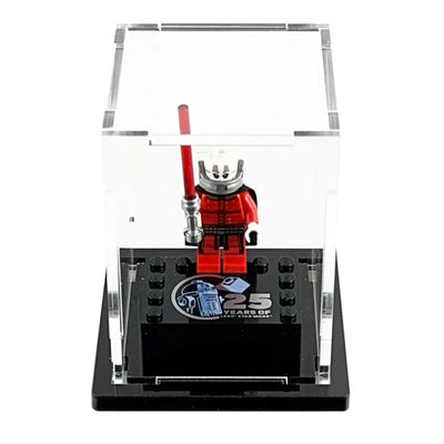 Display Geek Flying Box 3mm Thick Custom Acrylic Display Case for 1 x LEGO Minifigure Star Wars 25th Anniversary (3.5h x 2.5w x 2.5d)