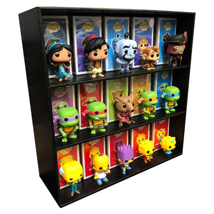 funko pop aufbewahrung CLASSIC Black - Display Case for Funko Pops, Wall Mountable & Stackable Toy Shelf (Cardboard) 4 displays (Holds 60 sideways)