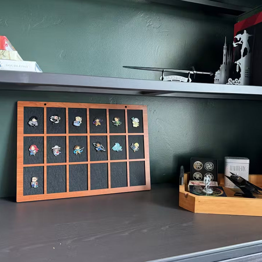 Enamel Pin Display (2" wide x 3" high Slots) Fits Standard Pins and Ca ...