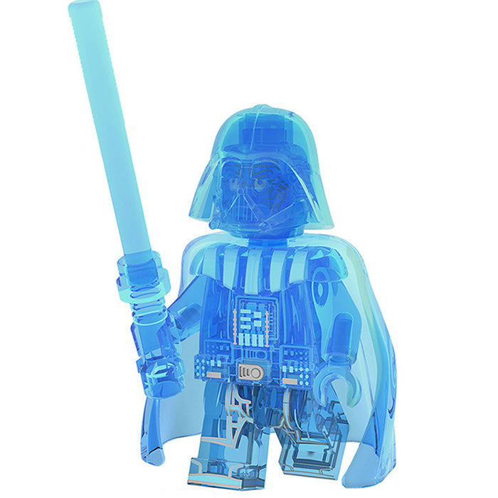 Darth Vader Transparent Blue (Star Wars) - Custom Building Blocks Mini Figures Compatible with LEGO