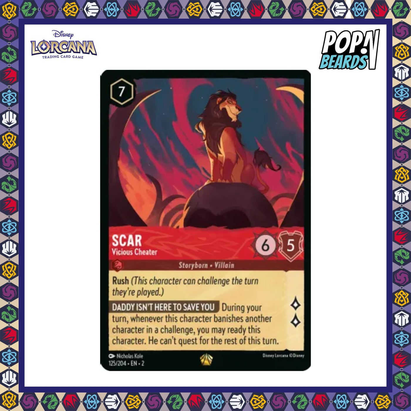 Disney Lorcana: ROTF, 125/204 Scar (Vicious Cheater) (L)