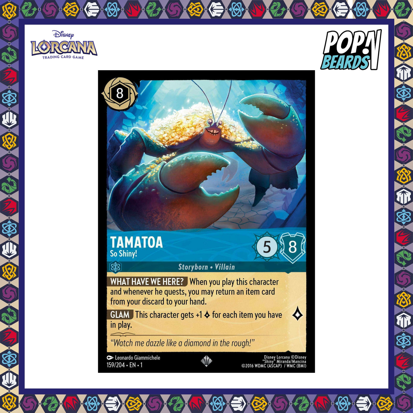 Disney Lorcana: TFC, 159/204 Tamatoa (So Shiny!) (SR)