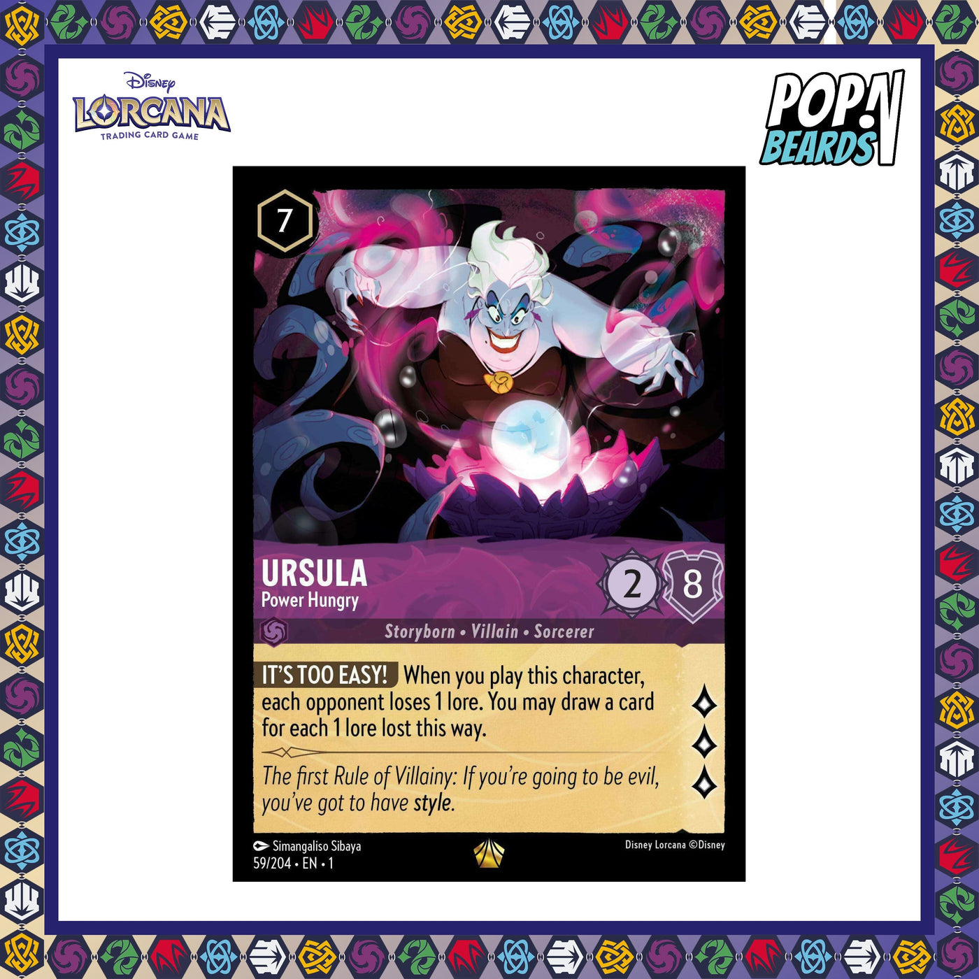 Disney Lorcana: TFC, 59/204 Ursula (Power Hungry) (L)