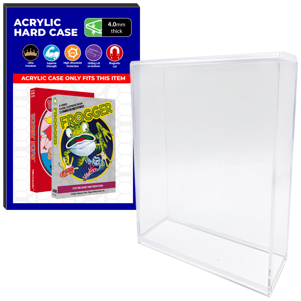 Acrylic Case for Atari Standard Video Game Boxes, 4mm thick, UV Resistant & Magnetic Slide Bottom