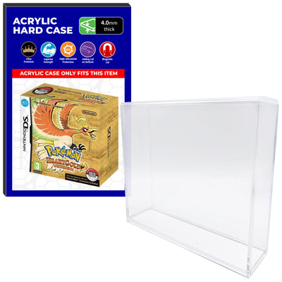 Acrylic Case for Nintendo DS Pokemon SoulSilver Version Video Game Boxes, 4mm thick, UV Resistant & Magnetic Slide Bottom