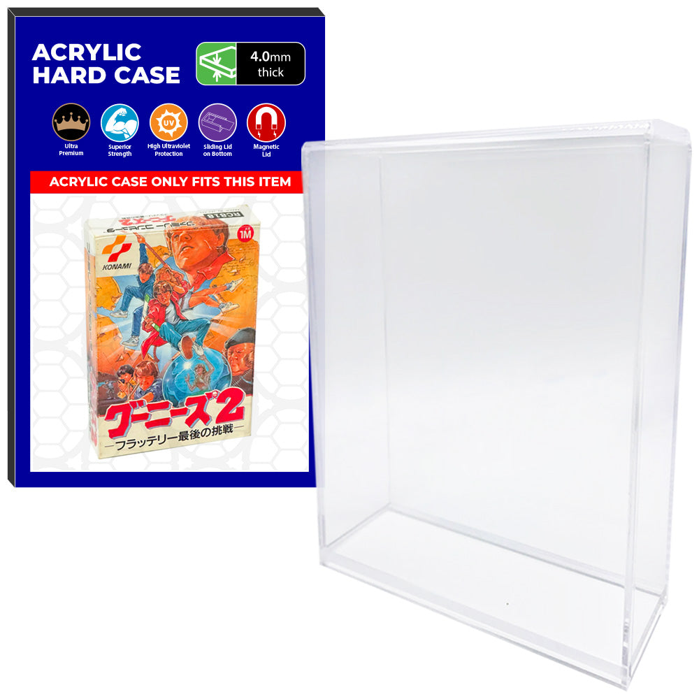 Acrylic Case for Famicom Standard Video Game Boxes, 4mm thick, UV Resistant & Magnetic Slide Bottom