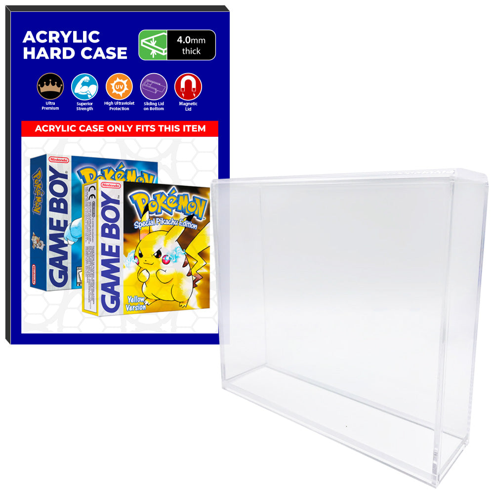 Acrylic Case for Nintendo Game Boy Standard Video Game Boxes, 4mm thick, UV Resistant & Magnetic Slide Bottom