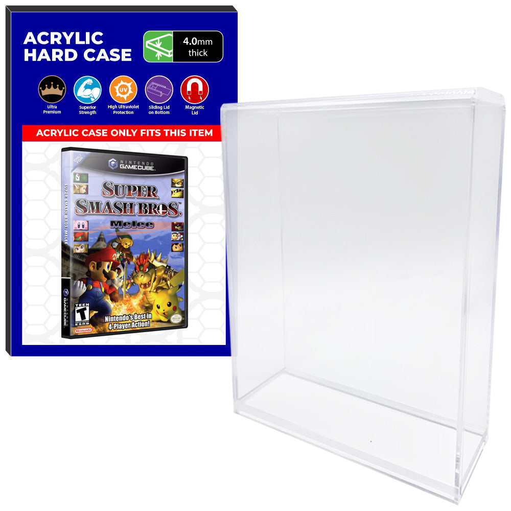 Acrylic Case for Nintendo GameCube Standard Video Game Cases, 4mm thick, UV Resistant & Magnetic Slide Bottom